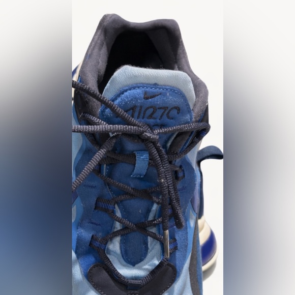 NWOT-Nike Air Max 270 React Blue Men’s 13 Athletic Sneakers - Picture 3 of 12